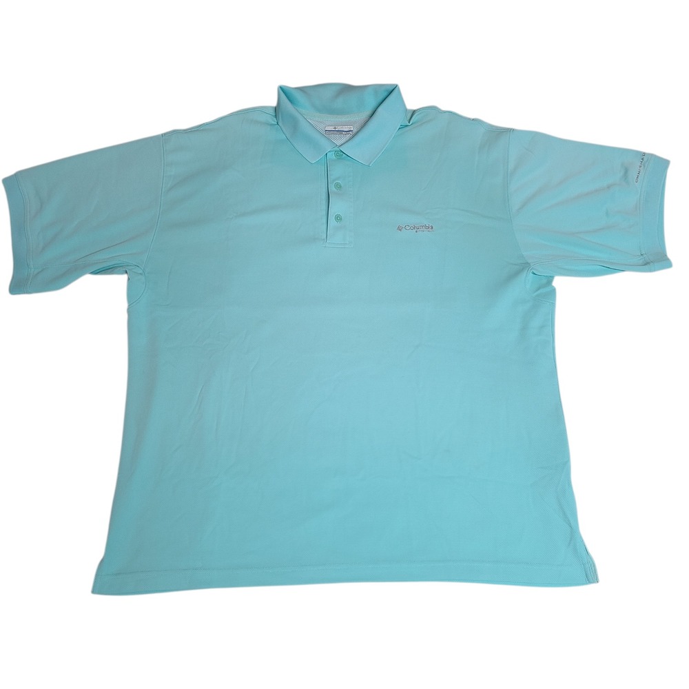 Columbia PFG Mens Polo Shirt Mint XXL Omni-Shade Perfect Cast Vented Pique Knit